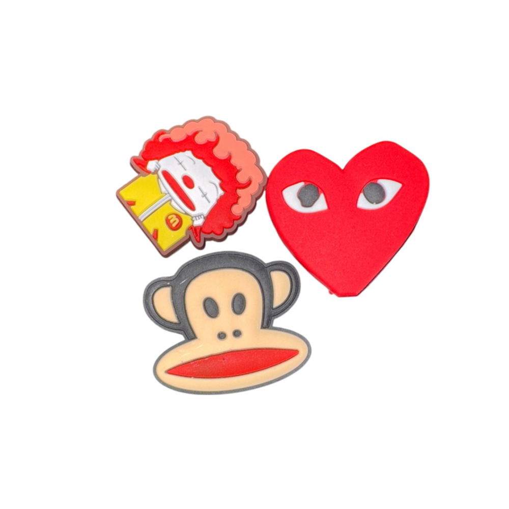 Dre McDonald Monkey Com de Garçons Heart Shoe Charms Set One Size Red Yellow